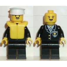 cop021 Police - Suit with Sheriff Star, Black Legs, White Hat, Life Jacket